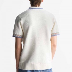 Polo Man Man Top Cotton Men en tricot Garnières à rayures légères Pulo Polo