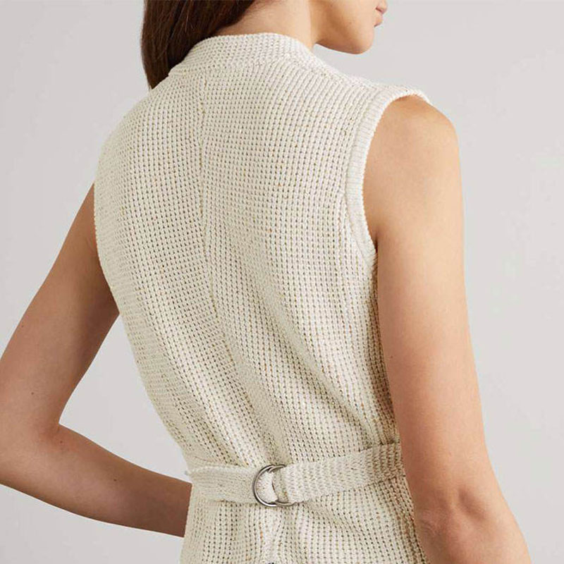 Knitwear Factory Custory 2023 Femmes Vêtements Été Vêtements d'été Pullat de cou de cou de couche à manches