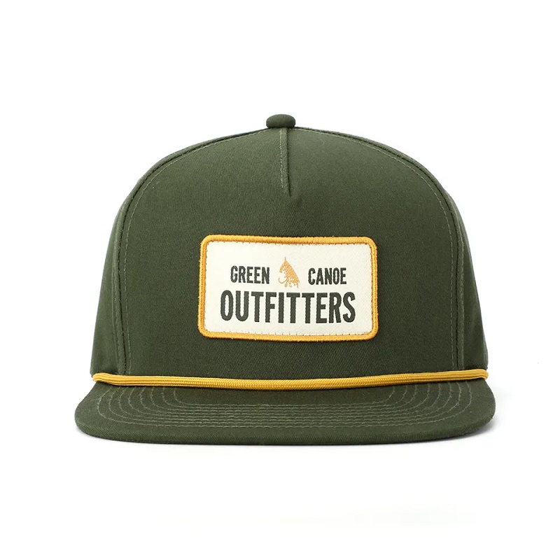 OEM Custom High Quality Classic 5 Panel Panel Army Cotton Broderie Patch Patch Logo Rope Snapback Cap