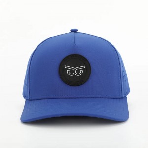 Nouveau logo PVC PACT CUSTOSSION 5 PANNEL ARRÉPERSHER POLYESTER SPORT GOLF Hat, Laser Coup Perforated Dad Gorras, Cap Baseball Cap