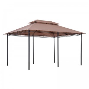 10 \\\\ \'x 13 \\\\\' Gazebo de pergola molle extérieur avec rideaux, gazebo à cadre en acier à 2niveaux pour patio, Khaki