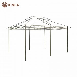 10 \\\\ \'x 13 \\\\\' Pergola de gazebo molle extérieur avec rideaux, gazebo à cadre en acier à 2niveaux pour patio, gris de sauge