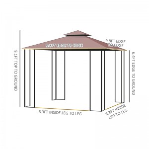 10 \\\\ \'x 10 \\\\\' Steel Extérieur Patio Gazebo Garden Cauve avec rideaux en maille amovible