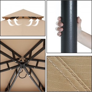 10 \\\\ \'x10 \\\\\' Gazebos pour patios Gazebo hexagonal extérieur avec des rideaux de filet et d\'intimité