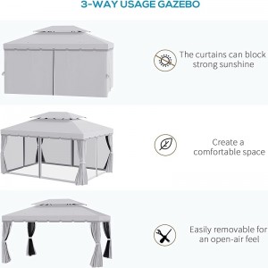 10 \\\\ \'x 13 \\\\\' Patio Gazebo Double Roof Outdoor Gazebo Colon