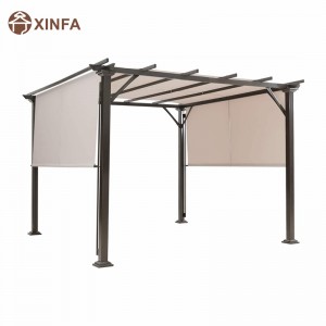 10 \\\\ \'x 10 \\\\\' Pergola extérieur, structure de teinte de meubles de patio, gazebo pergola en acier extérieur avecnuances de canopée rétractables