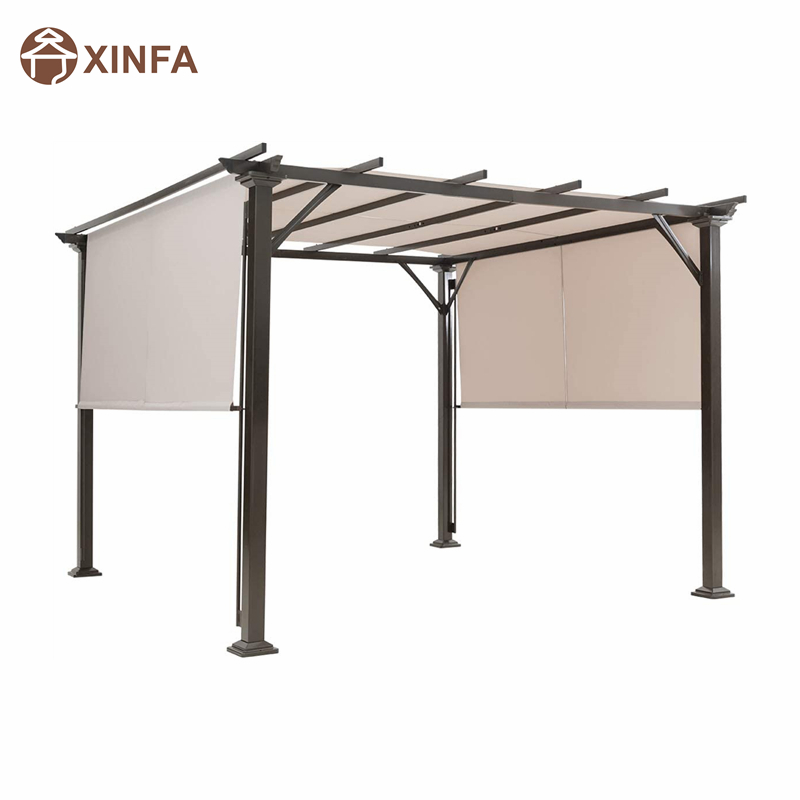 10 \\ 'x 10 \\' Pergola extérieur, structure de teinte de meubles de patio, gazebo pergola en acier extérieur avecnuances de canopée rétractables