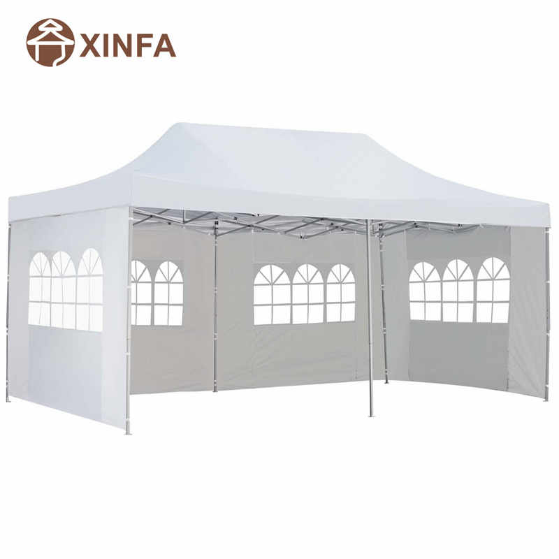 10x 20 pieds pop-up Party Party Wedding Gazebo Tent Shelter avec 4 murs latéraux amovibles blancs