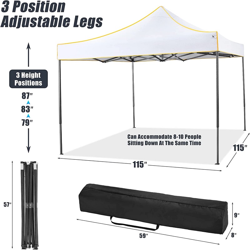 10x 10 tente pop-up Tente commerciale Commercial Gazebo Tente de canopée imperméable pour les fêtes Camping Blanc