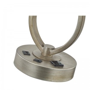Lampe de bureau de sommeil avec finition en argent antique, une lampe de bureau avec, une sortie pratique et un port USB