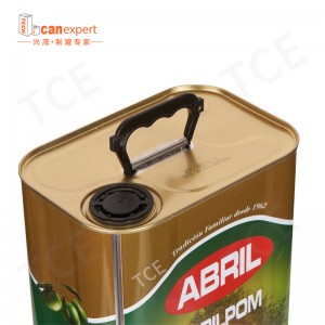 2L3L4L5L Grade alimentaire Rectangulaire Extra Vierge Olive d\'huile d\'huile Rectangle Rectangle d\'huile de cuisson d\'huile d\'emballage