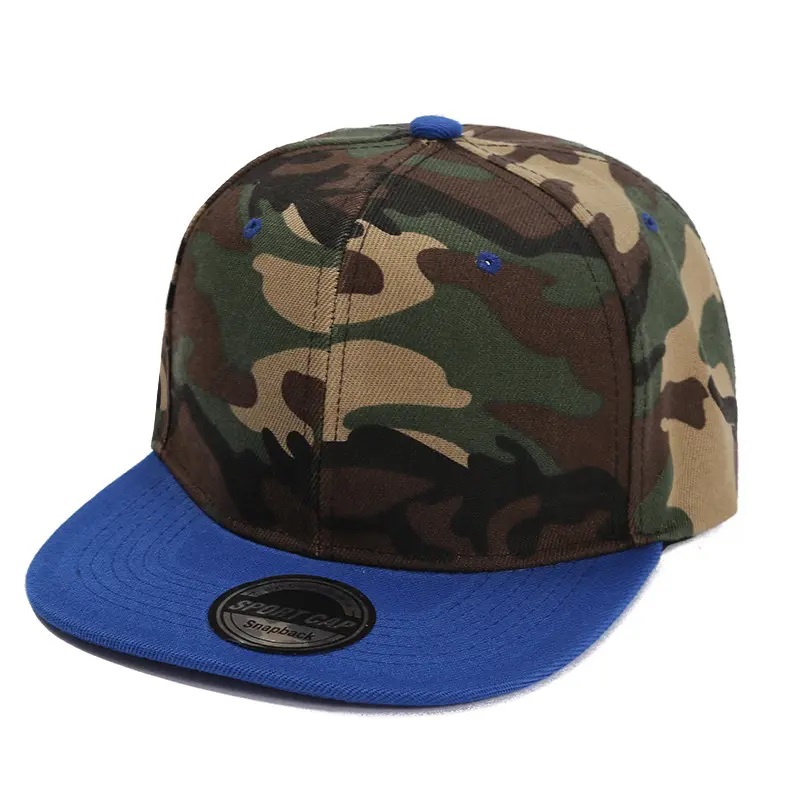 Broderie Cap ajusté Black Snapback Baseball Cap chapeau de camouflage Couleur Couleur de contraste