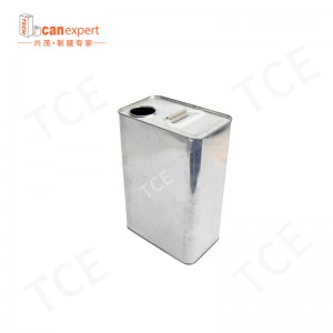 Récipient carré rectangulaire à huile vide en métal chimique