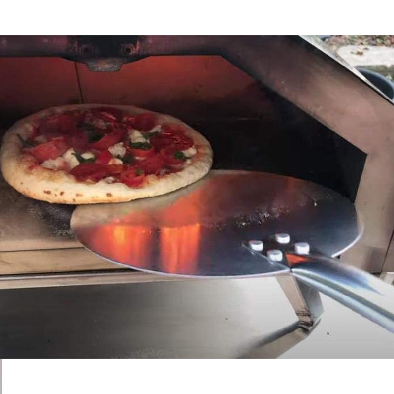 Extra Long 53 pouces Round Round Aluminium Pizza Turning Peel Phel pour le four en brique Acheter en bois Handle