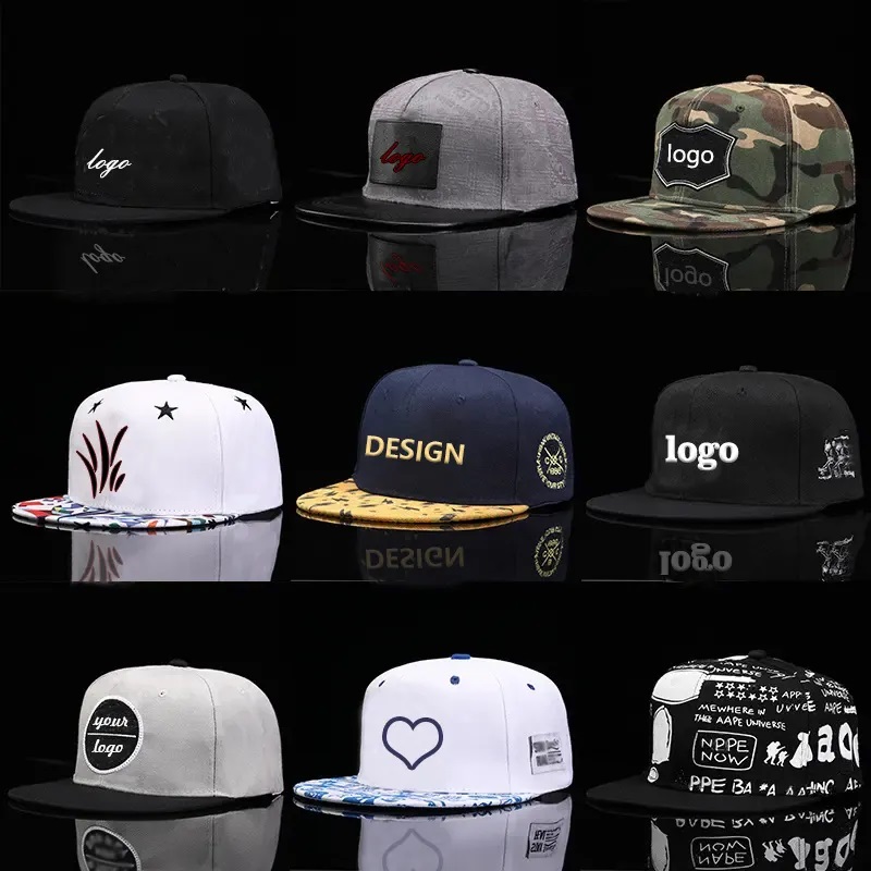 Logo populaire 3D Broidered Flat Auvets Baseball Hat Summer Boy Cool Femme Hip-Hop Snapback Cap