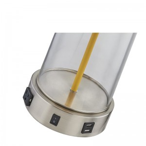 Home2 Hotel Glass Table Lampe avec un interrupteur à bascule sur/off, une sortie pratique et un port de chargement USB à Hotel Gurnal