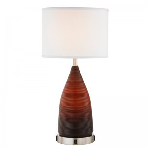Lampe de table en résine d\'hôtel avec corps de résine à gradient ambré et un interrupteur à bascule sur/ooff, deux points de vente pratiques à l\'hôtel salle