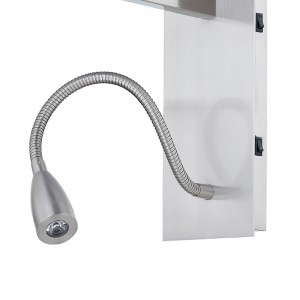 Hospitality Hotel Hand Mur Wall Lampe avec finitionnickel brossée et ombre de tissu rectangulaire à l\'hôtel salle d\'hôtes typique