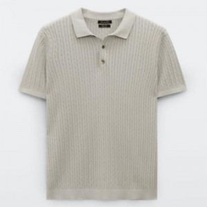 Créateur personnalisé d\'été à manches courtes à manches en tricot en tricot de coton.