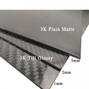 Fiche de fibre de carbone à haute résistance 3K à vendre