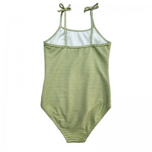 Golden Silk Bowknot Enfants en une seule pièce de maillots de bain