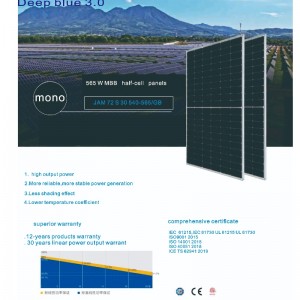 Haute efficacité 540-555 W Système en ligne de panneau de module solaire photovoltaïque