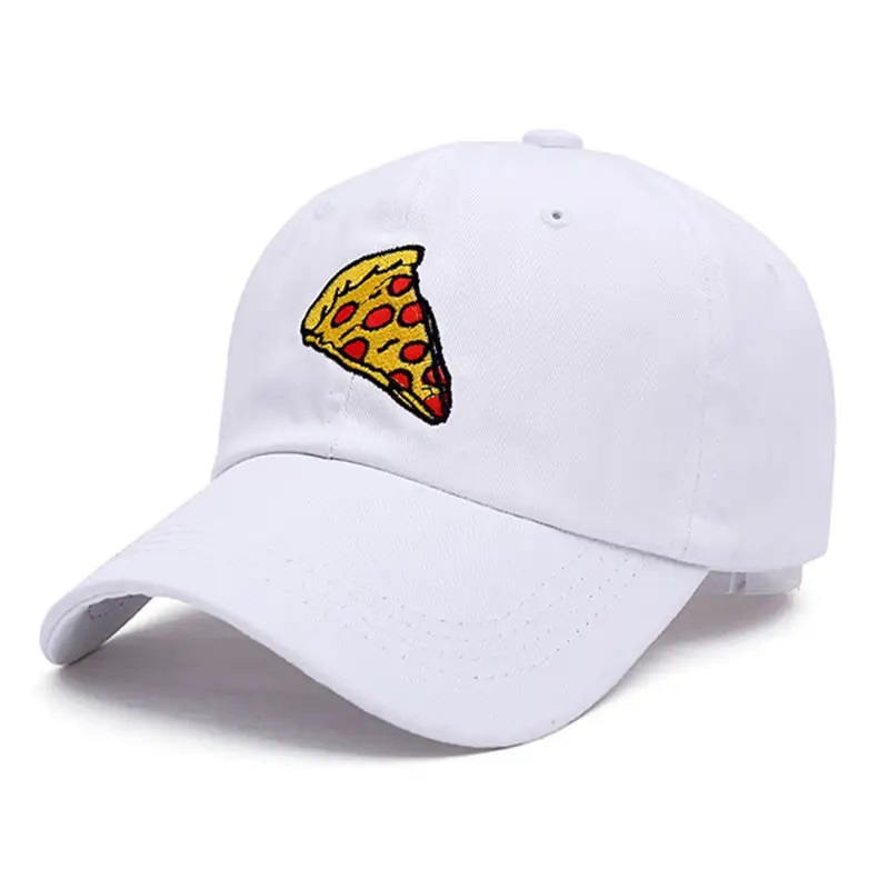 Nouvelle pizza broderie camionneur de casquette papa coton pour femmes hommes ajusté de taille de baseball casquette de sport extérieur chapeau de soleil