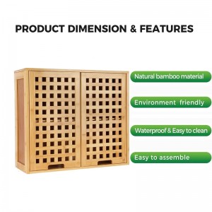 Casiers de rangement en bambou pour armoire de salle de bain