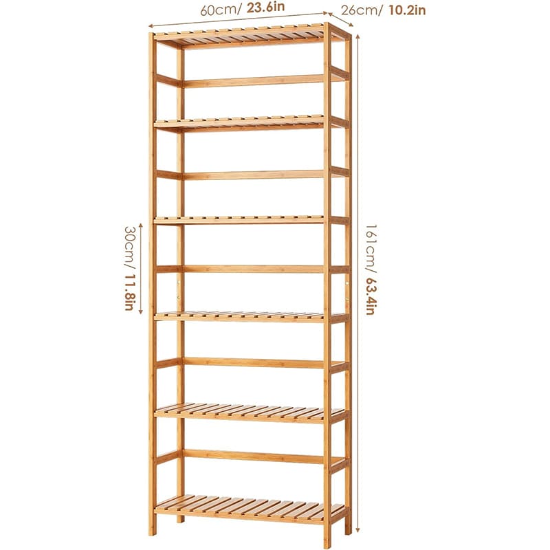 Rack réglable en bambou à 6niveaux