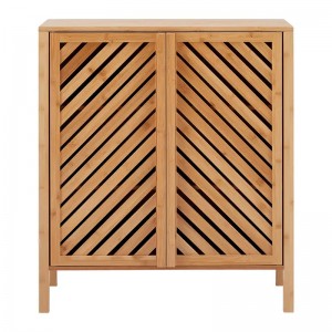 Armoire de rangement multifonctionnelle en bambou