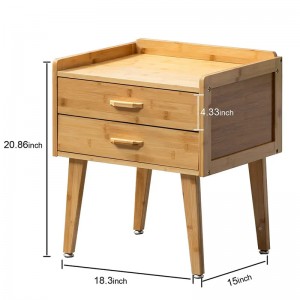 Table de bout en bambou avec table de chevet de tiroir pour petits espaces rangement table d\'appoint denuit pour chambre à coucher