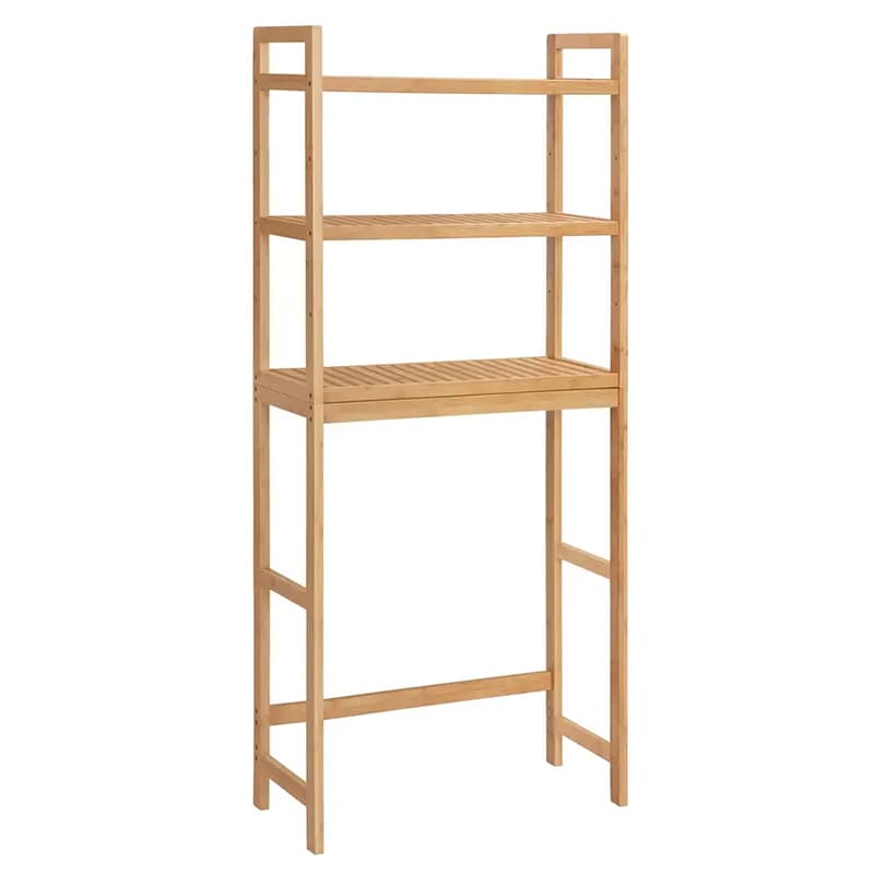 Organisateur de cabinet de salle de bambou personnalisable à 3niveaux sur l'étagère de rack de rangement des toilettes