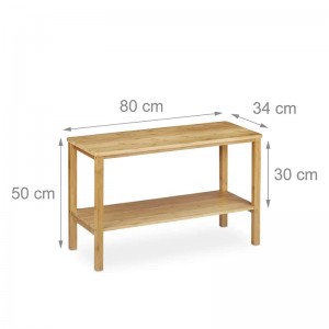 Salon Natural Brown Rectangular Bamboo Table basse avec salle de stockage