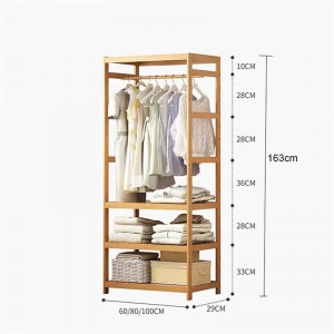 Rack de rangement à trois couches Solid Ejecteur Hanging Vêtements Dispus en bambou Rack