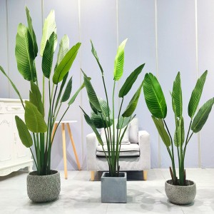 Plantes artificielles presquenaturelles Palme en pot banane arbre feuilles intérieures végé