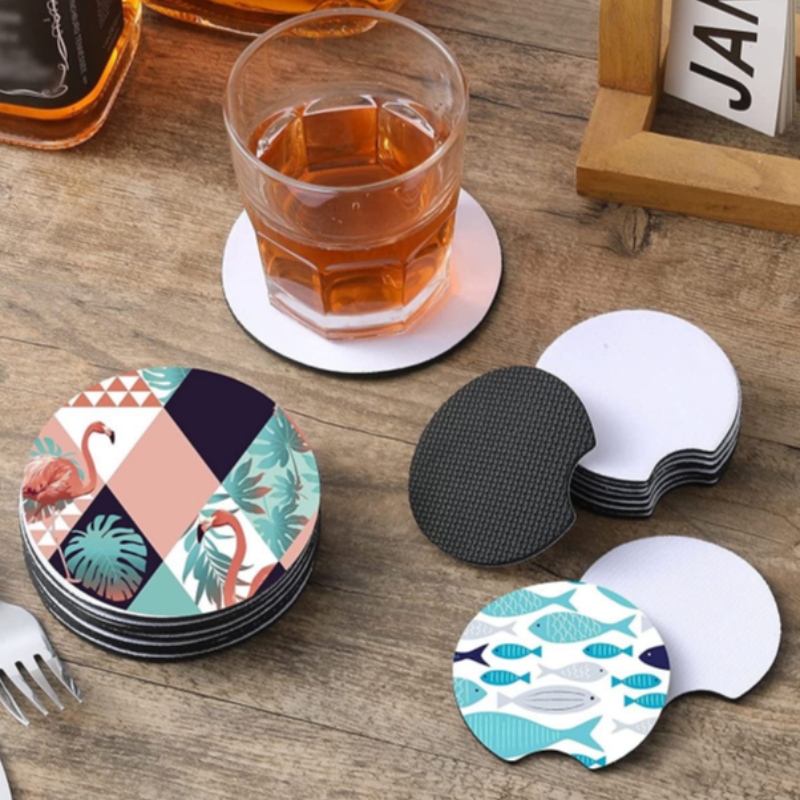 Vente chaude Cooter en caoutchoucnaturel blanc pour la sublimation Coupe Coaster