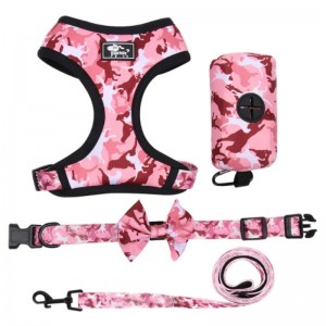 Puppy Puppy Puppy Lash Collier Adjustable Pet Pet Poop Bandana Reversible et Ensemble de harnais de chiensnéoprène ennéoprène