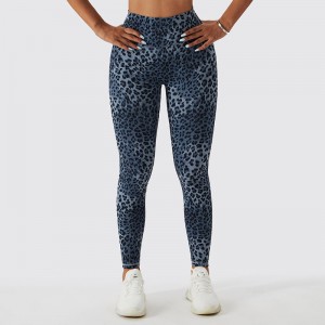 SC10112 Primpard léopard à imprimé haute taille Leggy Femme Scrunch Bum Bum Legga Pantalons de yoga