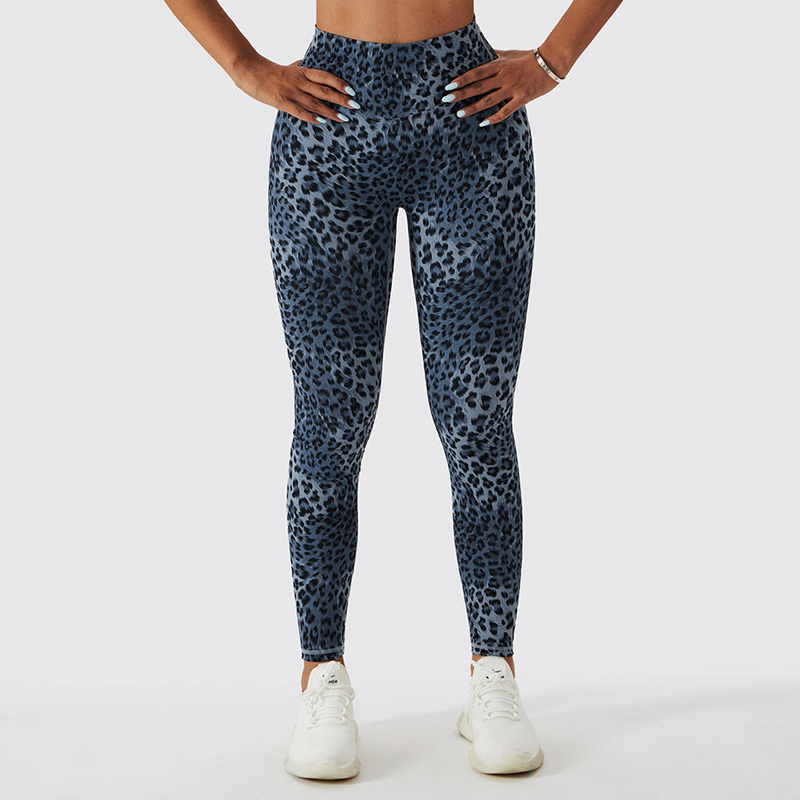 SC10112 Primpard léopard à imprimé haute taille Leggy Femme Scrunch Bum Bum Legga Pantalons de yoga