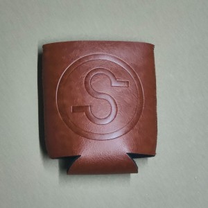 Logo débossénéoprène marron pu cuir peut refroidir 330 ml de bière PU Holder Coozies Koozies