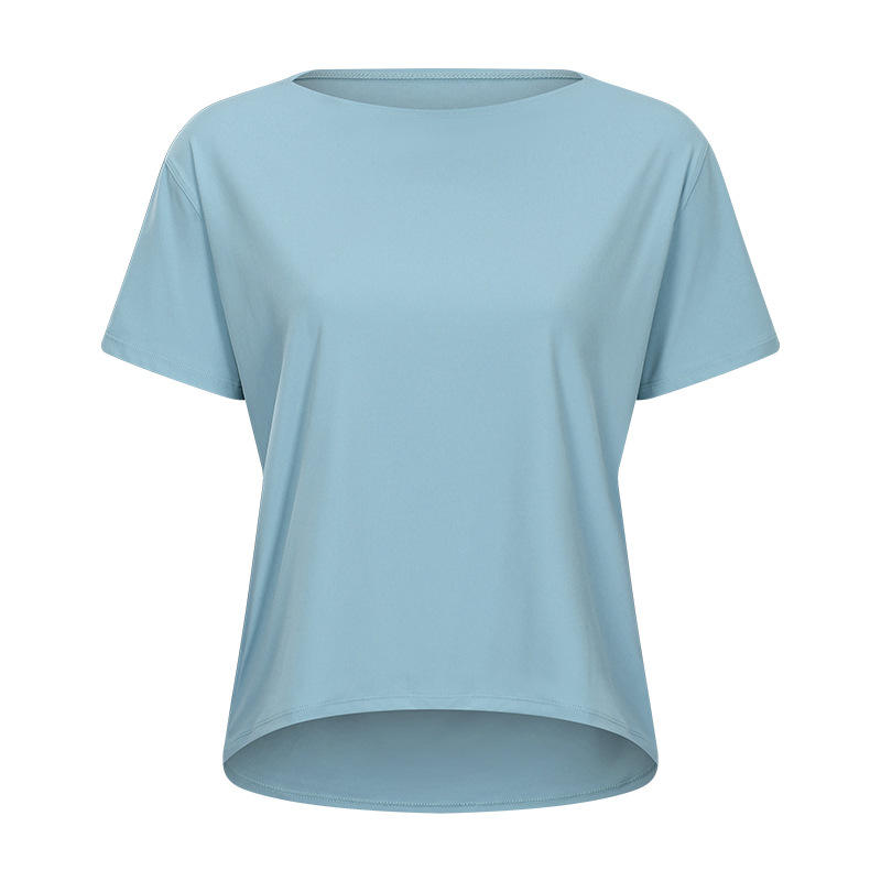 SC10266 Custom Logo Yoga Shirt Cutout entraînement Pullor Yoga Shirt Short Sports Yoga Yoga Workout lâche T-shirt Dry T-shirt