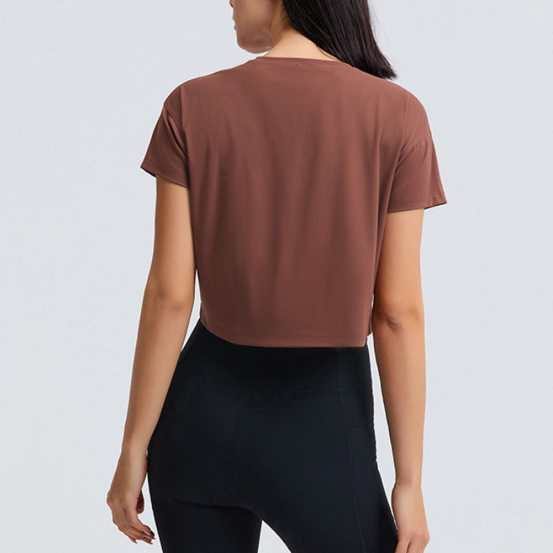 SC102610 chemise lâche pour shorts de yoga Gym yoga spactivewear à manches courtes t-shirt top top top respirant sèche rapide yoga