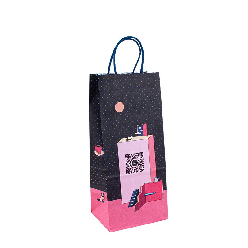 Imprimé personnalisé votre propre logo Brown Kraft Gift Craft Broft Bag Sac à commerce avec poignées avec des poignées
