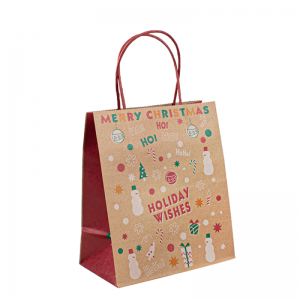 Sac en papier avec logo Imprimé Kraft Shopping Promotional Brown Kraft personnalisé Sacs en papier