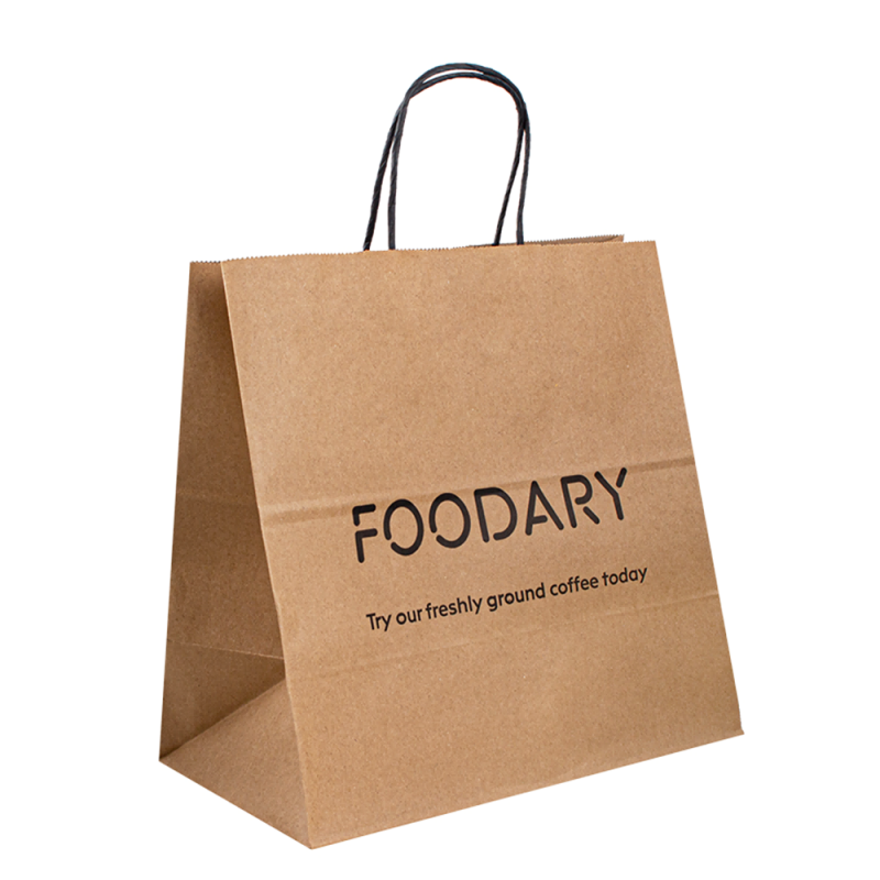 Sacs en papier à emporter sacs en papier sacs d'emballage alimentaire Bolsas Handle Brown Paper Sacs