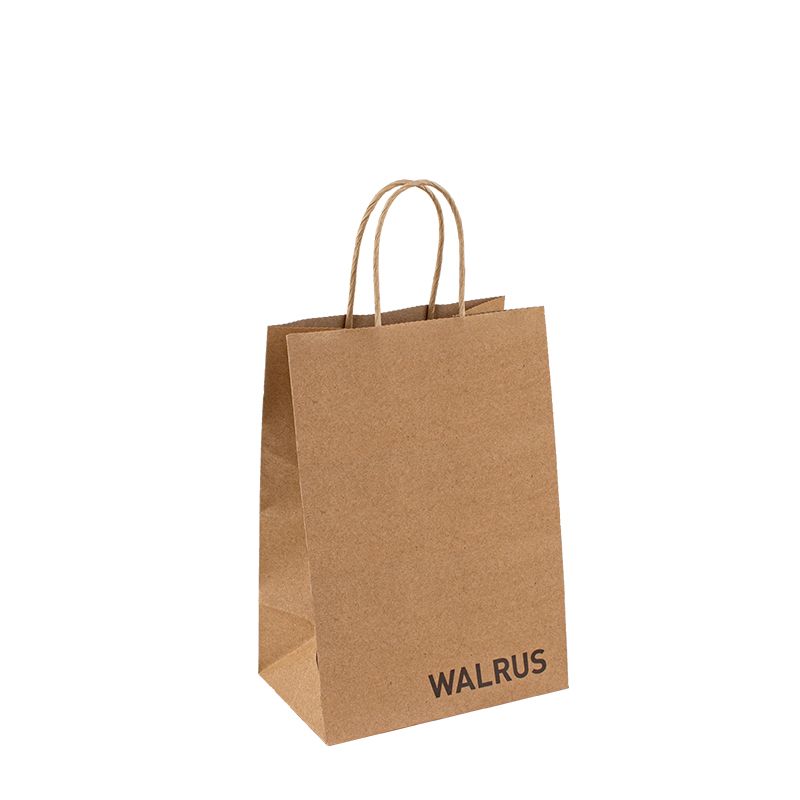 Sacs en papier kraft marron pour aliments à emporter poignée artisanale Papier en papier sac de transport sac en papier sac