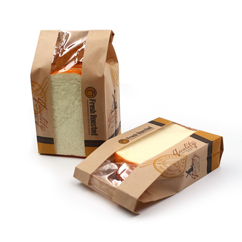 Sacs à pain en papier plat recyclable sac d'artisanat composé avec fenêtre