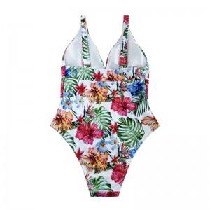Tempérament de maillot de bain en une seule pièce de STRAPE NATIONAL FLORAL