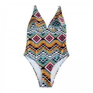 Tempérament de maillot de bain en une seule pièce de STRAPE NATIONAL FLORAL