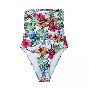 Sexy sans bretelles imprimé ethnique en une seule pièce